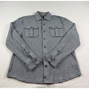 johnnie-O Shirt Mens Medium Blue Carl Flannel Lodge Shacket Button Up Stretch